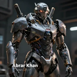A portrait by Abrar Khan Artstation, highly detailed, photorealism, mech concept art, rpg portrait, cinematic lighting, high contrast, depth of field, futuristic art, Unreal engine 5