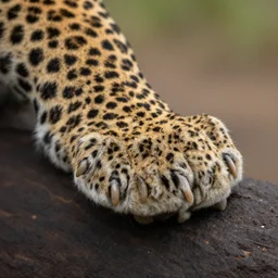 photography of a leopard paw with claws protracted