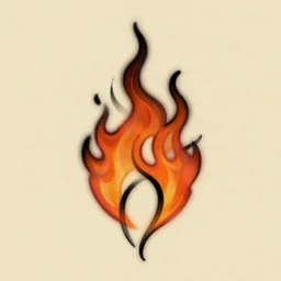 aesthetic flash tattoo design of two intertwining flames