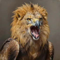 a realistic oil painting portrait of a griffon ( lion eagle hybrid ), highly detailed, trending on artstation, by james gurney and michael whelan