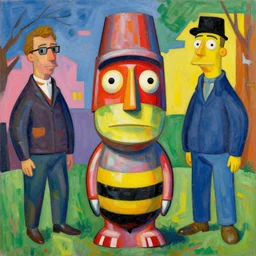 moai statue popart slap face caricature cartoon colorful vibrant beeple, by thomas kinkade simpson family art contest alexej von jawlensky, bill cipher
