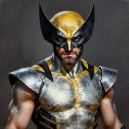 A fantasy comic book style portrait painting of Wolverine as silver surfer, marvel comics, x-men, hyperrealistic, style of Todd McFarlane, octane render, RPG portrait, ambient light, dynamic lighting