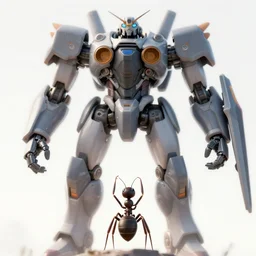 ant's view. looking up at a gigantic humanoid mech. octane render. trending. artstation. hard lines.