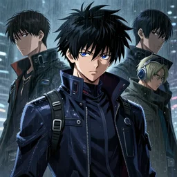 killua zoldyck black hair, detailed face, rain, techwear, streetwear, cyberpunk style outfit, greg rutkowski, ross tran, takato yomamoto, wlop, ilya kuvshinov, intricate complexity, detailed portrait, 4 k, cinematic lighting, artstation, sharp focus, smooth, makoto shinkai