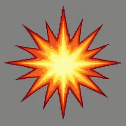fire burst, pixel 8 x 8 style.