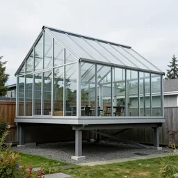 glass house on stilts at 2875 adanac.st vanvcouver,british columbia,canada