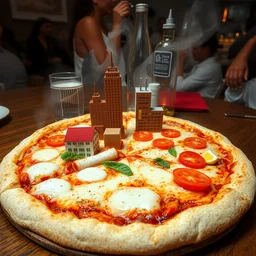city on a pizza