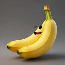 friendly banana with a smile, highly detailed, extremely high quality, hd, 4 k, 8 k, professional photographer, 4 0 mp, lifelike, top - rated, award winning, realistic, detailed lighting, detailed shadows, sharp, no blur, edited, corrected, trending