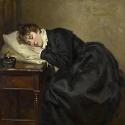 no more ; and by a sleep to say we end, victorian, oil