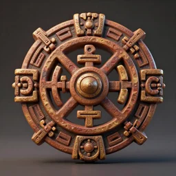toltec shamanic symbol attracting luck, masterpiece. rendered in blender, ultra realistic, smooth shading, ultra detailed, high resolution, cinematic, unreal 6,, fine details, studio lighting, subtle shadows, in style of zeen chin, photorealism, hyper realism, octane render, hyper detailed, canon eos r 3, f / 1. 4, iso 2 0 0, 1 / 1 6 0 s, medium shot, 8 k, raw, unedited, in - frame,