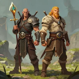 A Mix between a barbarian and an artificer, dnd, d&d, full color, hd