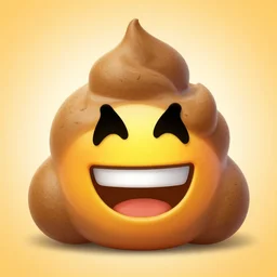 a photo of laughing poop emoji