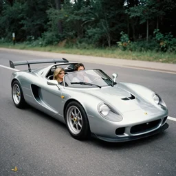 a sportscar designed by william burroughs, 3 5 mm film