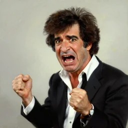 bob ross is sad and yelling at a painting by bob ross