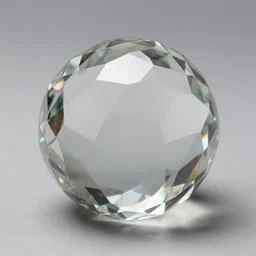 spherical faceted crystal prism, studio photography
