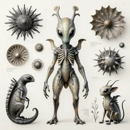 hyper - detailed matte illustration of alien fauna by iris van herpen based on plate 6 1 of art forms in nature by ernst haeckel and zaha hadid, antoni gaudi
