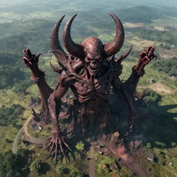 aerial view of hell, highly detailed award winning photograph