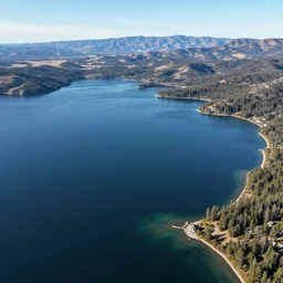 ariel drone shot of big bear lake california, 8 k photo