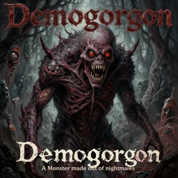 A very detailed aesthetic horror painting titled 'Demogorgon' description 'A monster made out of nightmares' by Takashi Murakami and Wayne Barlowe, Trending on cgsociety artstation, establishing shot, 8k, masterpiece, highly detailed.