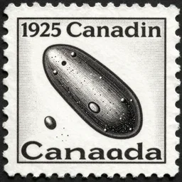 1925 Canadian postage stamp depicting a meteorite