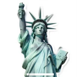 cubist statue of liberty cutout digital illustration cartoon colorful beeple