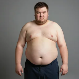 obese man losing weight