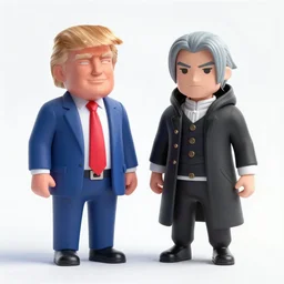 Fusion of Donald Trump and Dante from the game Devil May Cry in the style of Araki Hirohiko, concept art