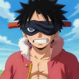 luffy with sharingan from naruto