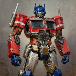 optimus prime as a 1 8 th century samurai, oil on canvas, trending on artstation
