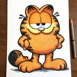 garfield wall street journal hedcut stippl drawing