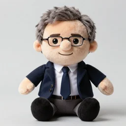 photo of a slavoj zizek plush toy, promotional photo, high - detail, professional photograph,