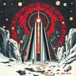 the star core. highly detailed marker pen painting, soviet realism, engraving, artstation, concept art, smooth, sharp focus, vivid grunge, manga illustration, unreal engine 5, 8, abstract by kandinsky and kilian eng and hilma af klint and malevich and lissitzky