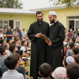 homosexual muslim priest on antichrist jewish ’ s kindergarten, photography