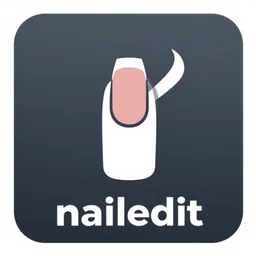 icon for a nail store called nailedit it includes a finger with a nail in it