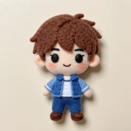 a chibi needle felted hero, needle felting art.