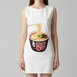 woman wearing a cup!!!!!!!! ramen!!!!!!!! dress designed by issey miyake
