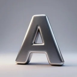 3D render of letter A, studio lighting