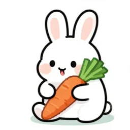 pixel art rabbit eating a carrot, pixel art