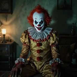 creepy clown in your house at night