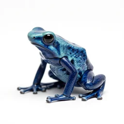fierce poison dart frog, high detail photograph, full body, isolated on a pure white background, centered, entire subject in frame, sharp focus, soft studio lighting