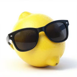 a lemon with sunglasses