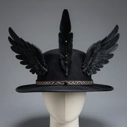 the official hat of the mysterious east, the crown is very high, and two hat wings are extended on both sides of the hat
