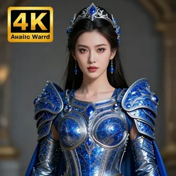 photo of a beautiful warrior queen wearing sapphire encrusted armour, highly detailed, 8 k, hdr, smooth, sharp focus, high resolution, award - winning photo