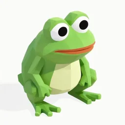 isometric pepe the frog meme, low poly, photorealistic, 4k