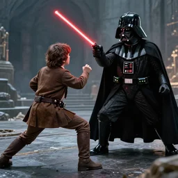 Frodo fighting Darth Vader
