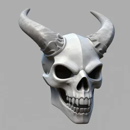 horned skull mask, stylized stl, 3 d render, activision blizzard style, hearthstone style, darksiders art style