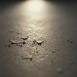 close up detail of a surface with crusty displacement, 3 point source light, rim light, very blur depth of filed, high detailed, octane, redshift, arnold