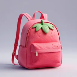 a backpack in strawberry fruit shape, digital art, artgem, octane render, hasselblad photo, 4 k resolution, fashion design, product photo