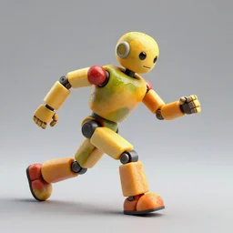 a robot made entirely out of fruits, being chased by a vicious fruit - bat detailed, 8 k, trending on artstation, award - winning art,