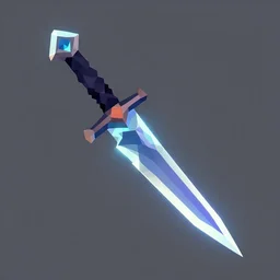 simple art low poly neon dagger concept art, artstation hd